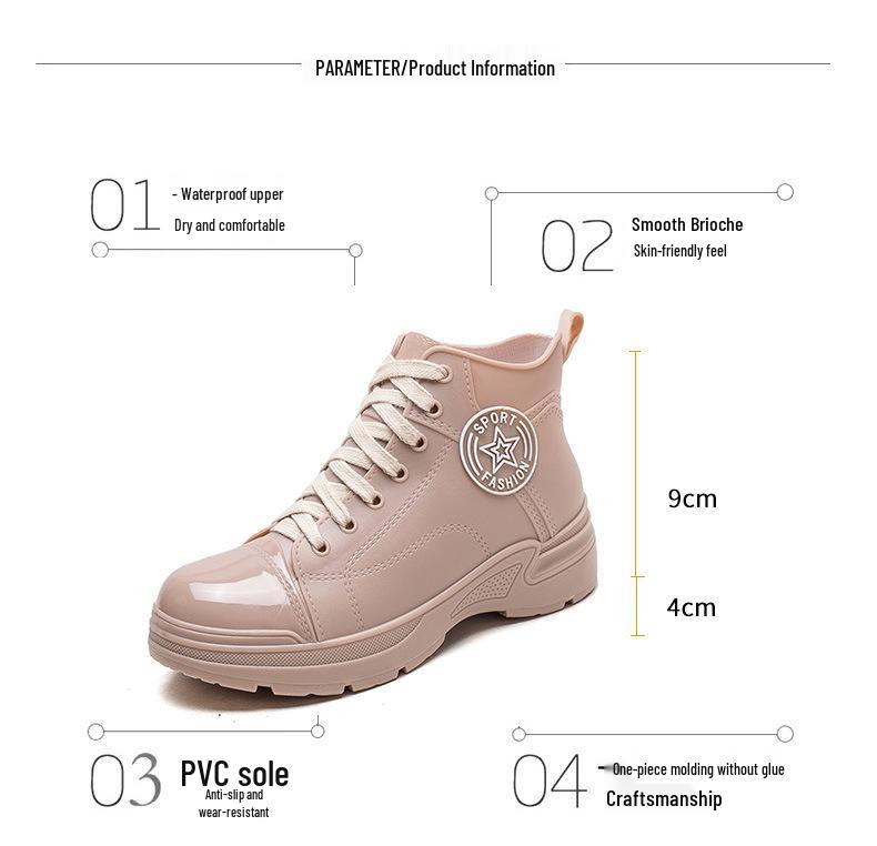 Stylish Women's Waterproof Low-Cut Rain Boots: Non-Slip, Wear-Resistant, Warm, Ideal for Outdoor and Kitchen Use