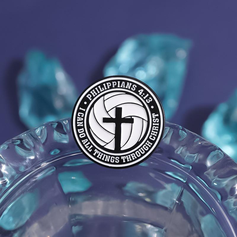 And Trendsetting Cross Letter Design Geometric Metal Badge With Colorful Coating For Enthusiasts Fashion