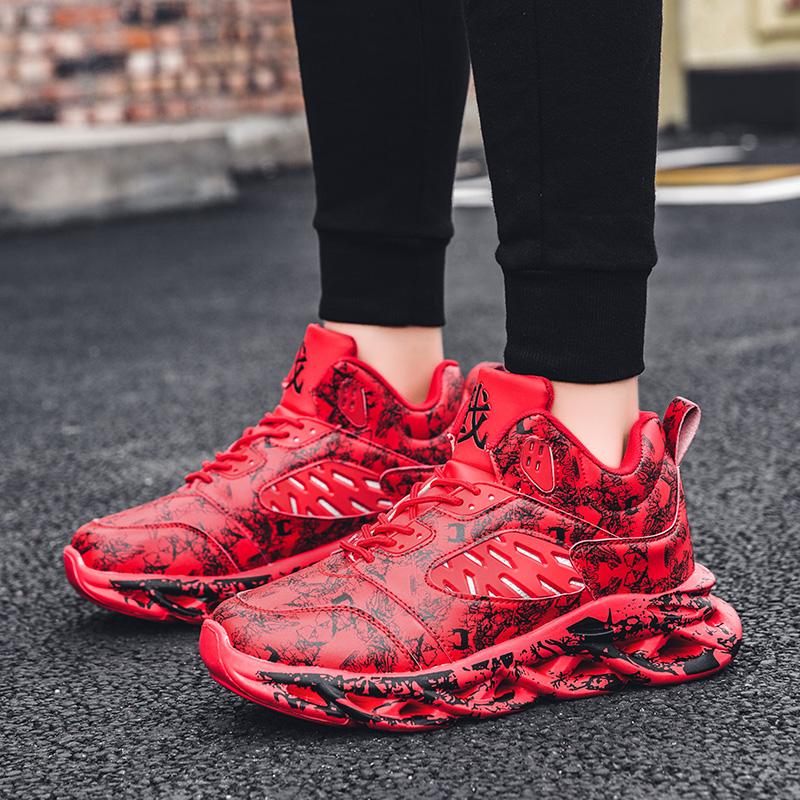 Fashion Graffiti Shoes Mens Outdoor Shoes Sports Running Shoes PU Leather