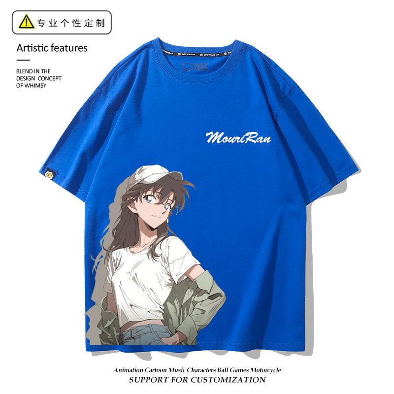 Detective Conan Anime Manica Corta Xiaolan Mouri Ran Stampata Nuova Moda Unisex e da Donna Indumenti Nuovi Casual Manica Corta