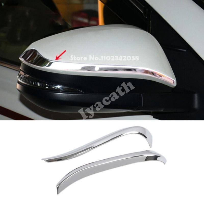 For Toyota RAV4 RAV 4 2014 -2018 ABS black carbon Rearview Mirror Visor Rain Eyebrow Rear View Protector Cap Anti-rubbing strip