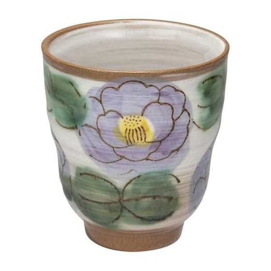 Mino Ware Tea Cup Colored Flower Pattern (Blue) 133-61203
