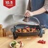 Ultra-tiefe 16-Zoll kratzfeste Antihaft-Elektropfanne (10,5 Quarts) mit Glasdeckel, atmungsaktiv, einstellbare Temperatur