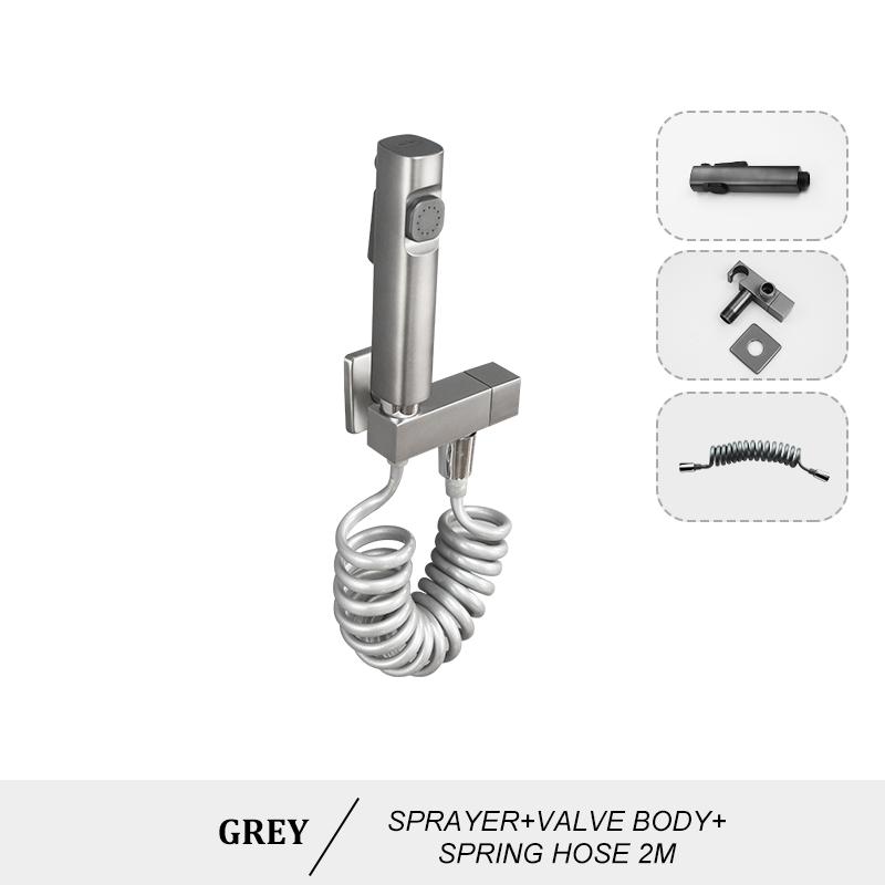 Black Toilet Bidet Nozzle Set Nozzle Gun Shower Handheld Bidet Faucet Portable Toilet Bidet Sprayer Household Hose Self-Cleaning