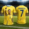 Sonderedition Ronaldo Sommer 3D-gedrucktes Kinderfußballtrikot T-Shirt, schnelltrocknend und atmungsaktiv, geeignet für den Alltag.