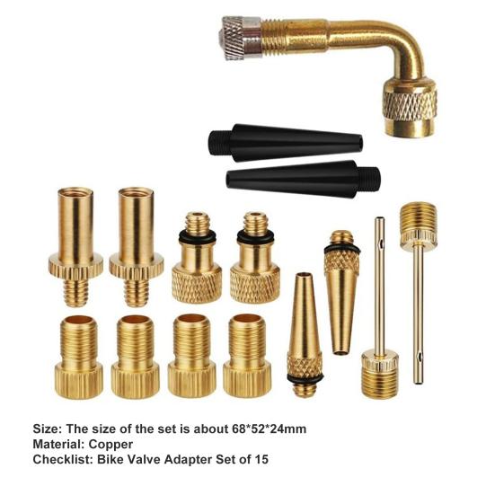 15 Stück/Set Kupferventiladapter Eng aufeinander abgestimmt Arbeitssparend Korrosionsbeständig Ventilumwandler Fahrrad