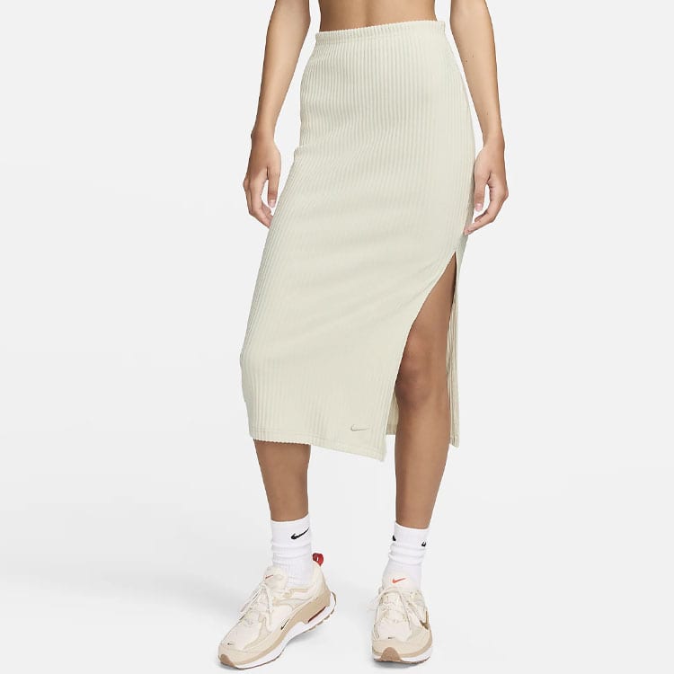 Nike Falda Midi Ajustada Chill Rib para Mujer FQ1637-104