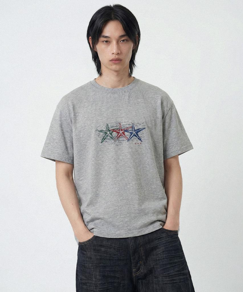 Odeupeol Starfish Crop T-Shirt(Gray)