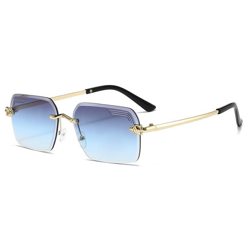 Personalized Small Frame Square Sunglasses Rimless Retro Marine Sunglasses Fashionable Female Driver