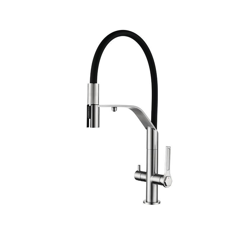 Universal 3-in-1 Kitchen Faucet with Gray/Black Filter 304 Stainless Steel Cold And Hot Mixed Water for Kitchen Sink