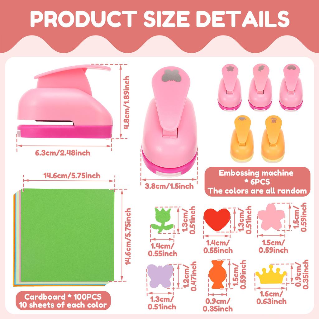 3/6 Pcs Craft Hole Punch Multi-pattern DIY Paper Hole Puncher Scrapbooking Holes Shape Puncher for Kids Children Handmade Tools