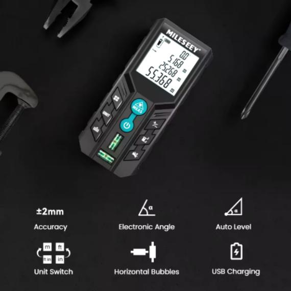 

MILESEEY лазерный дальномер D2 Laser Trena высококачественная лазерная рулетка 40M 60M 80M 100M 120M измерительная лента 120M синий