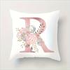Abc Letter Floral Alphabet Decorative Pillow Cover Indoor Outdoor Party Farmhouse Home Decor Peach Skin Monogram Aesthetic Art