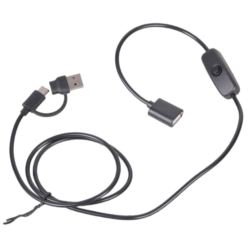 

Кабель-переходник 2-в-1 USB Type C (папа) на USB (мама) OTG для передачи данных с переключателями, поддержка быстрой передачи 480 Мбит/с и зарядки 5 В