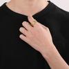 Hip Hop Personality Stainless Steel Feather Ring for Men Women 10MM Color Gold Round Finger Rings Trendy Jewelry Male Charm Gift