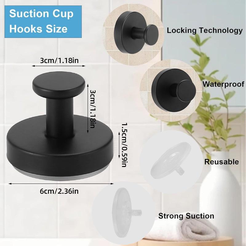 Stainless Steel No-Drill Suction Cup Hook for Kitchen & Bathroom