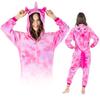 Teplý overalový kostým pro ženy, muže, pegase, kigurumi, růžová tepláková souprava, velikost L