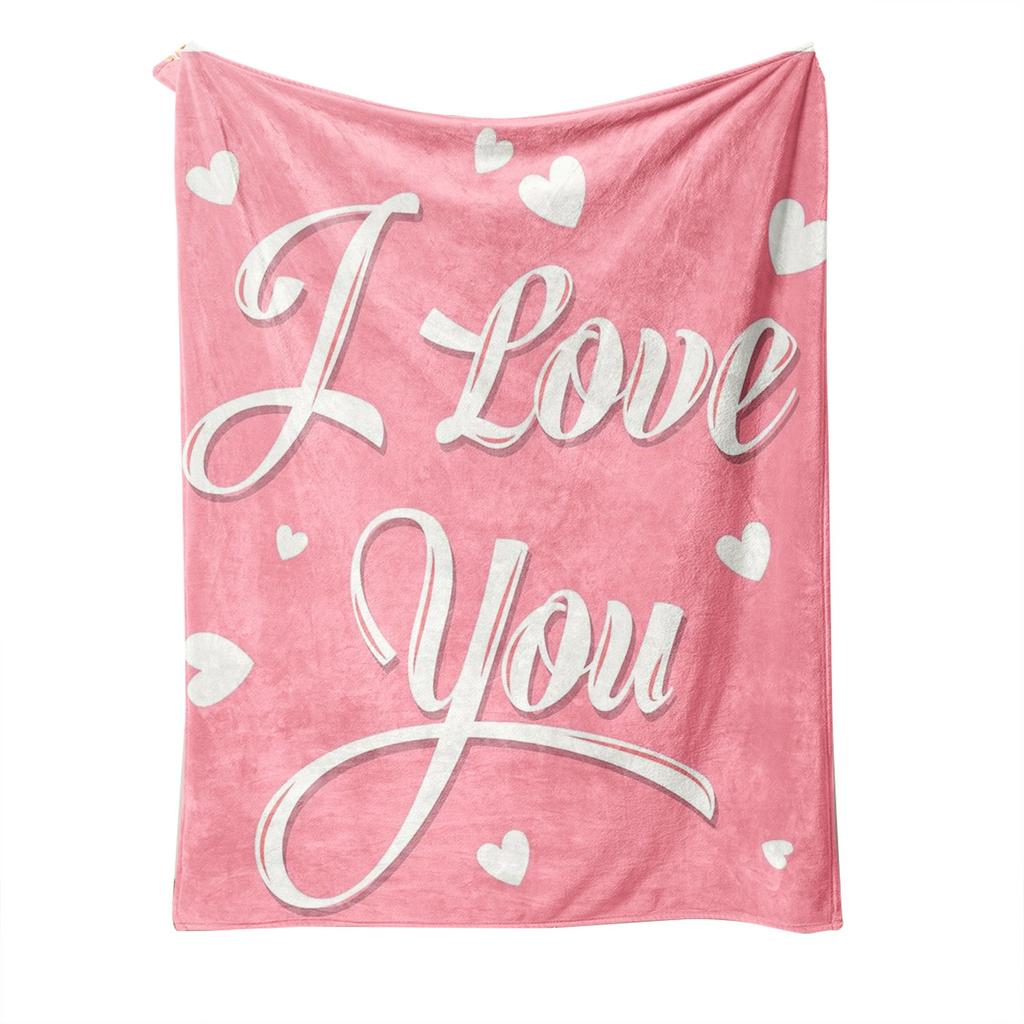 100×130 Facecloth Digital Printing Blanket Bed Blanket Small Cover Blanket Valentine's Day Gift Dwarf Fleece Blanket