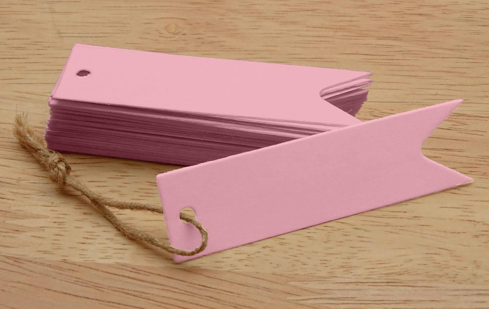 

100 шт. Карточки прямокутної форми Бонбоньєрки Весільні сувенірні бирки Порожня бирка з безкоштовним натуральним джутовим шпагатом 0.75 Inches Diameter baby рожевий колір