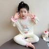 Girls' Thin Long-Sleeve Pajamas - Cute Princess Style, Spring/Autumn Homewear Set