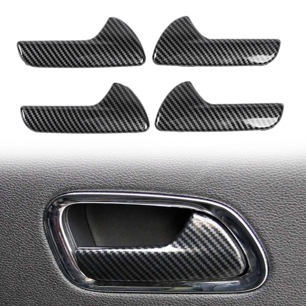 4 Pcs Inner Door Handle Cover Trim Fashionable Anti Scratch Abrasion Proof Easy Install for Cars