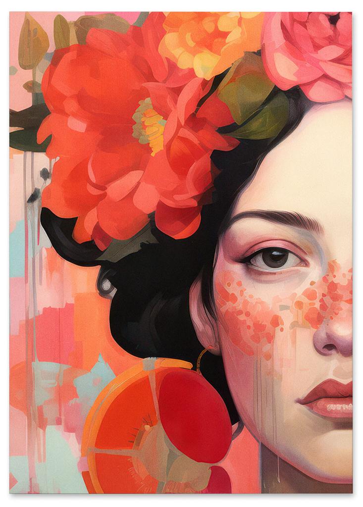 Plakat portret kwiaty