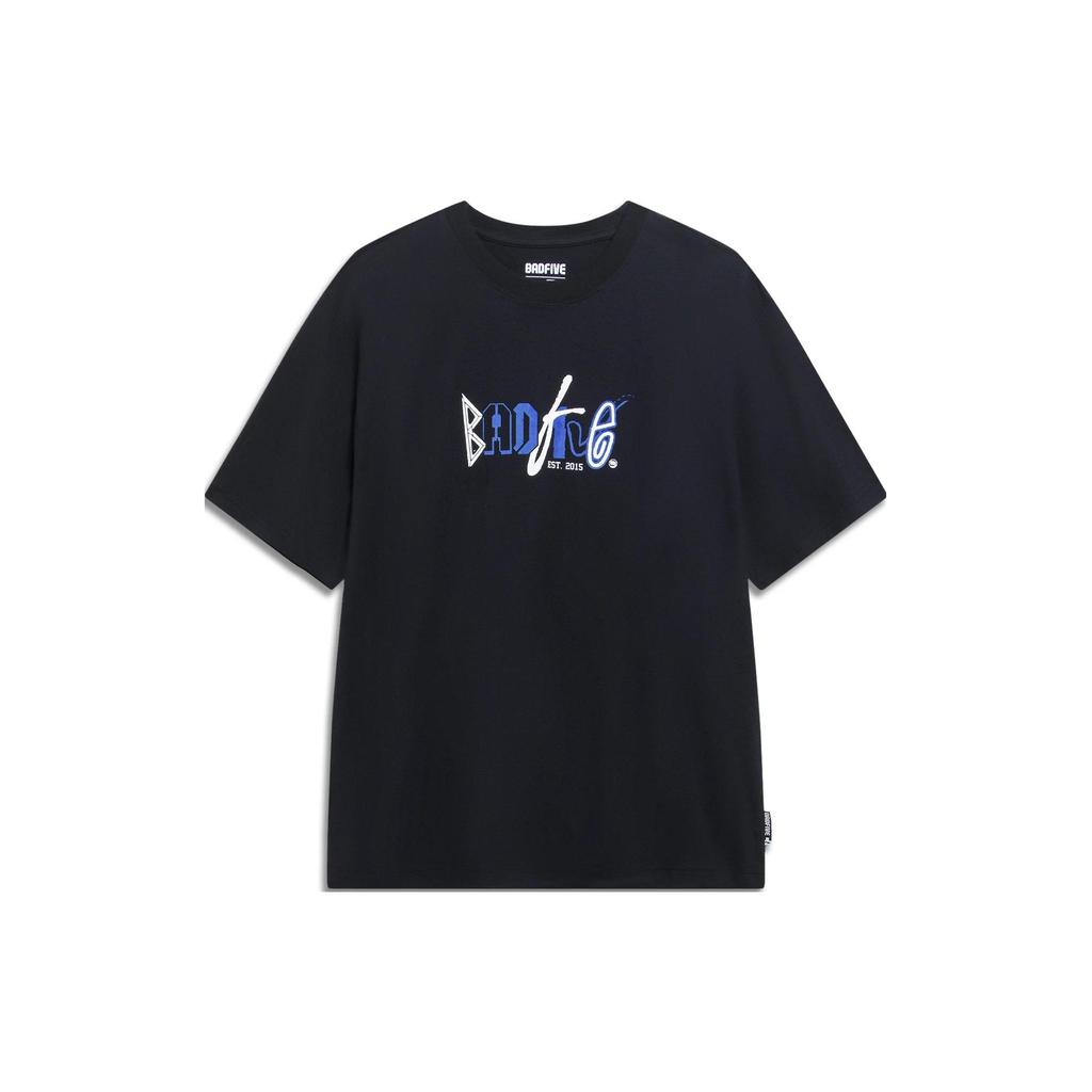 Li Ning T Shirts Men's Black Crew Neck Moderate AHST283-2
