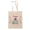 Tote Bag - PLANETEE - Inaya the Most Beautiful - Printed Natural Jute - Printed In France - Sturdy Handles