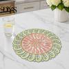 Durable Decorative Lace Doilies Round Colorful Doily, 11.42" Floral Placemat, Heat Retro Style Table Mat Resistant Mat, for Teapot, Coffee Cup