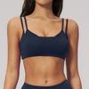 Bare-feel double camisole yoga tank top with chest pads, thin shoulder straps, sports bra, fitness bra, beautiful back style
