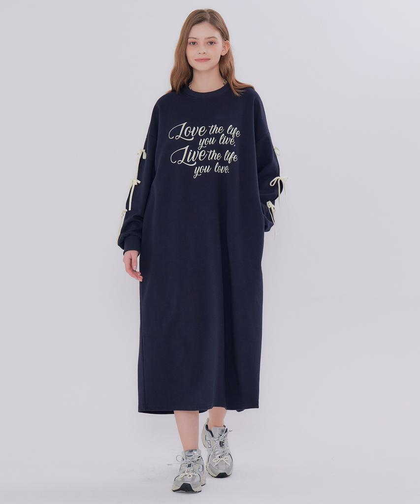 Metapeo Ribbon Dress Navy