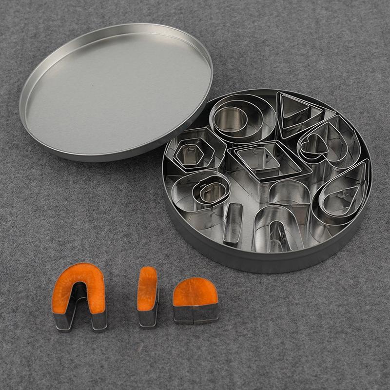New 24 Pcs/Set Cookie Cutter Stainless Steel Fondant Cake Baking Mold Round Heart Flower Star Shape Biscuit Decorating Moulds