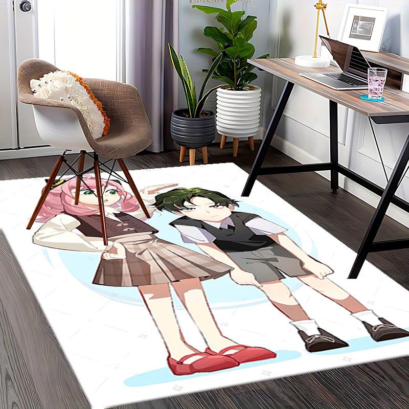 1pc Pink Hair Girl Chair Mat: Anime Cartoon Design, Non-Slip Carpet for Office, Home Decor - Suitable for All Seasons.Q003
