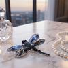 Elegant Rhinestone Brooch Zinc Zinc Alloy Women Brooches Gifts Crystal Dragonfly Badge Pin  Blazer