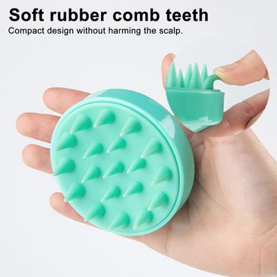 Shampoo Brush Ergonomic Handle Soft Silicone Scalp Scrubber Stimulates Scalp Acupoints Promotes Blood Circulation Spa Scalp Massager Brush