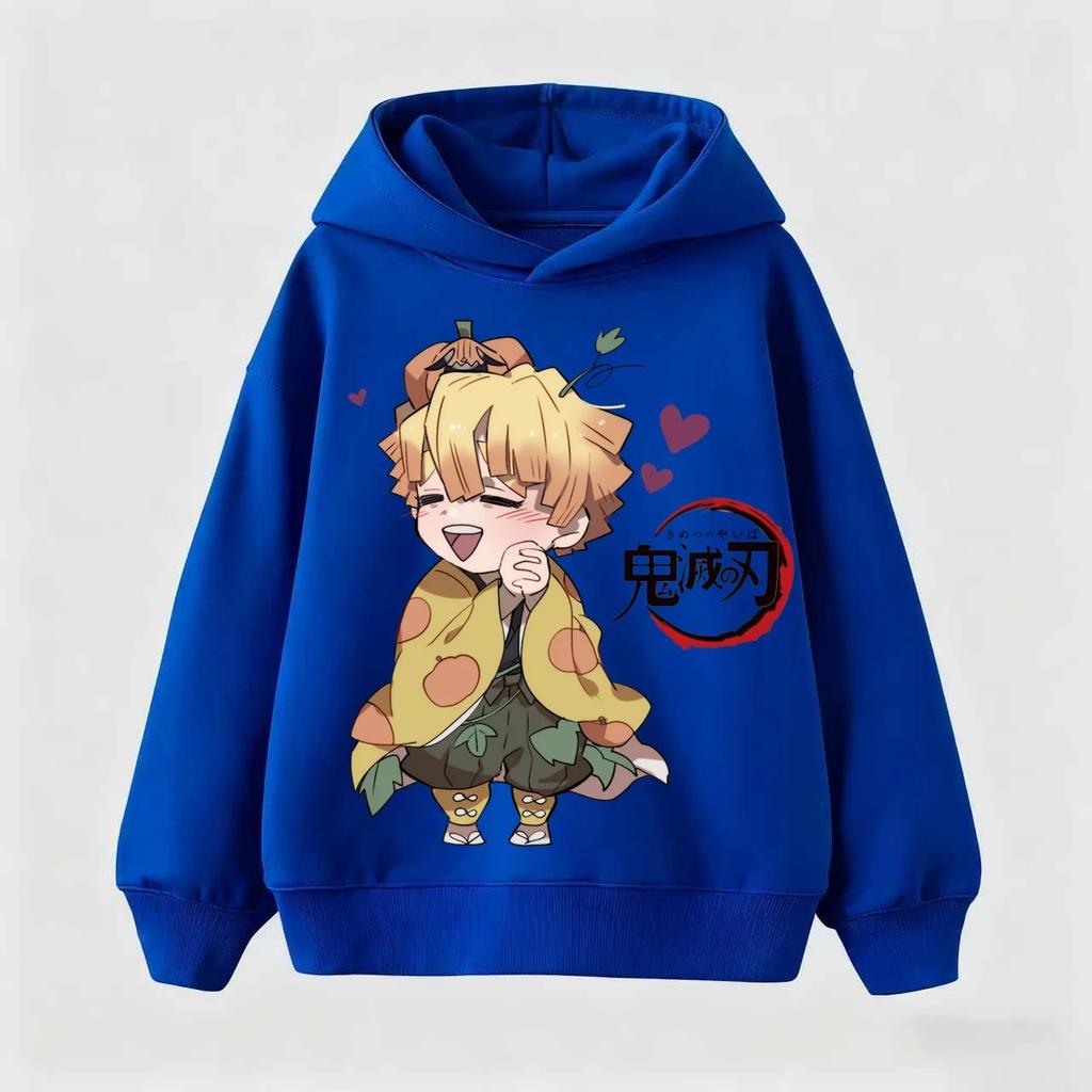 Moletom Infantil Moda Outono Casual Demon Slayer Moletom Quente Estampa Anime Roupa Esportiva Para Crianças Meninos Roupas