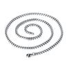 304 Stainless steel Silver/gold/black Men's Square pearl Chain Women Necklace 4mm Width