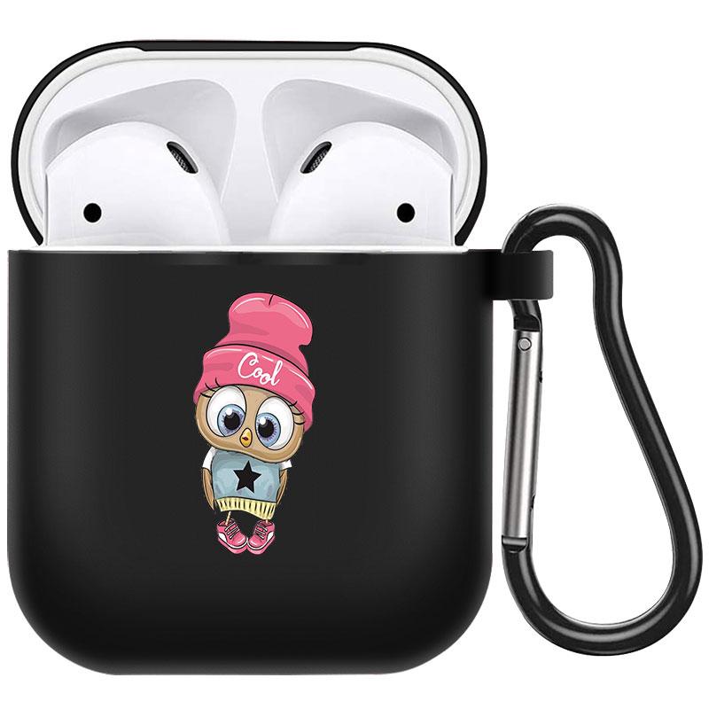 קריקטורה חמוד חיות מחמד כלב חתול בעל חיים ינשוף צמח פרחי אפל עבור אפל AirPods 2 3 כיסויי אוזניות חסינות זעזועים שחורות AirPods Pro Funds Cover