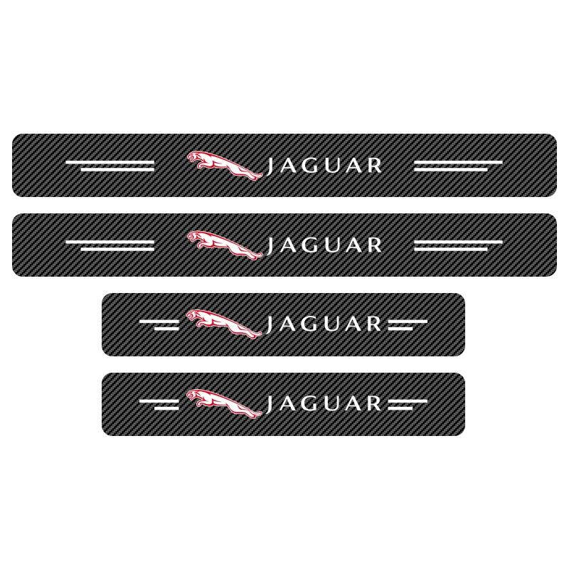 

4PCS Carbon Fiber Car Sticker Auto Door Threshold Waterproof Stickers For Jaguar XF XJ XE S-Type F-Type X-Type F-Pace I-Pace E-Pace XFR XKR чёрный