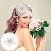 Mesh Veil Hat Clip Small Ivory Netting Hat for Women Prom Hair Accessories Special Occasion
