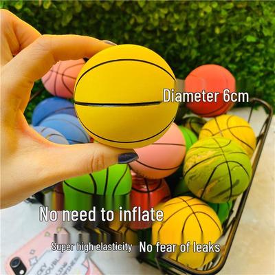 6cm Hochelastischer Mini-Gummi-Basketball für Kinder - Stressabbau-Spielzeug