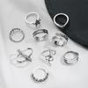 Vintage Silber Farbe Schlange Finger Ring Set für Frauen Geometrische Ethnische Metall Knöchel Gelenk Ringe Weibliche Mode Schmuck