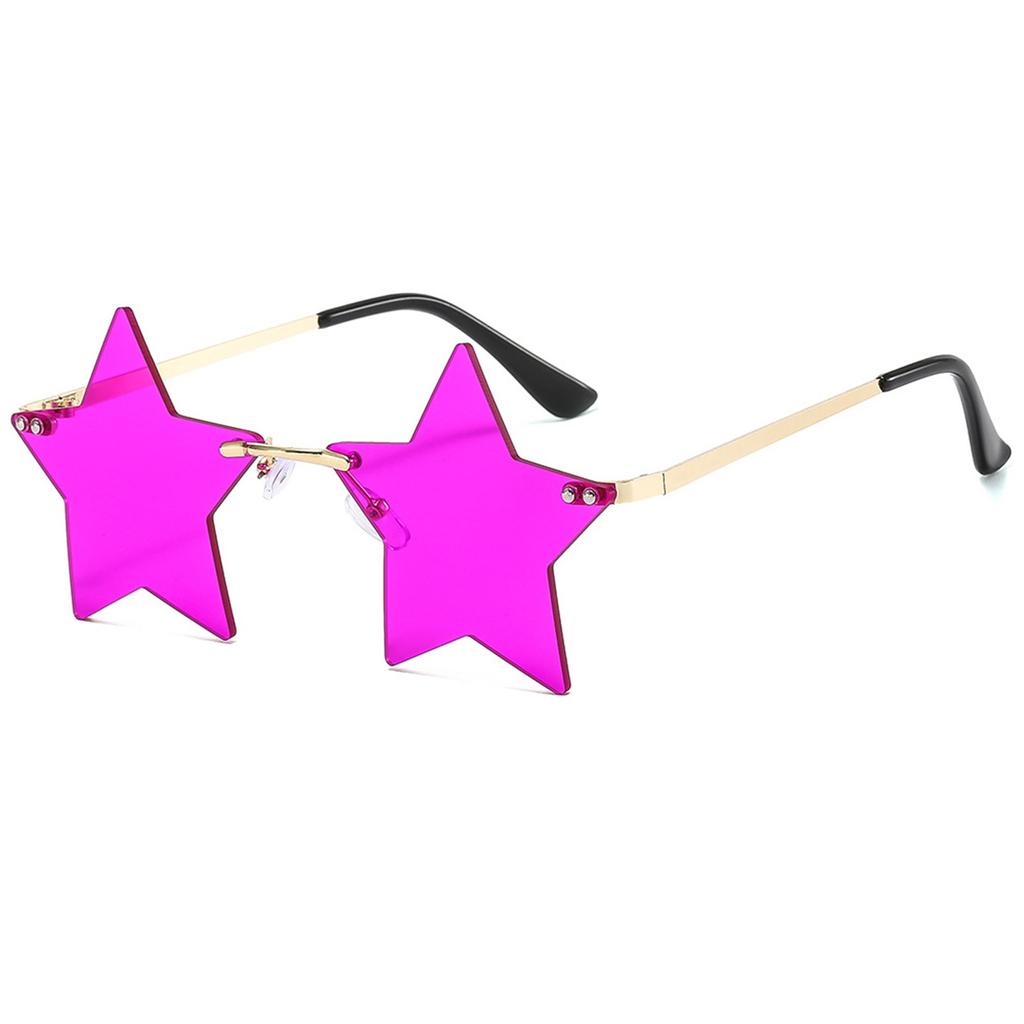 Men And Women Fashionable Solid Color Star Shaped Sunglasses, Dance Party, Holiday Decorative Glasses