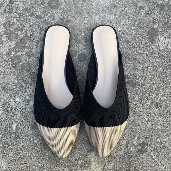 

Модная обувь Чехол на носок Женские тапочки Разноцветные сандалии Большой размер Лоферы На плоской подошве Заостренный носок Смешанные цвета Шлепанцы Обувь большого размера Женская 202 35