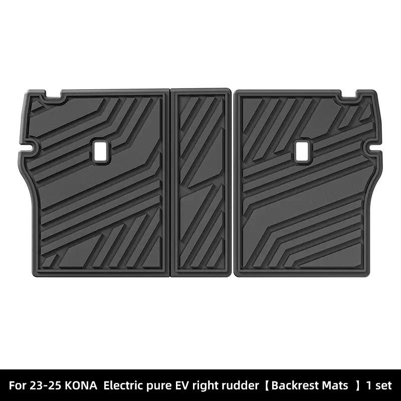 Car Trunk Mat For Hyundai Kona Electric 2023-2025 TPE Rear Seat Backrest Mat All Weather Waterproof Cargo Liner Trunk Floor Mats