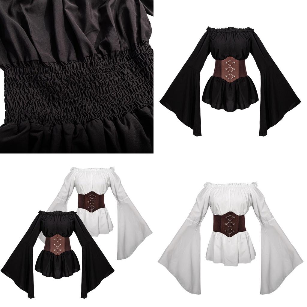 Chemise Longue Pirate Renaissance pour Femme Mangguo Costume Cosplay Vintage