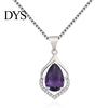 Party Necklace Purple Faux Crystal Women Hollow Alloy Shining Luxury Sweater Jewelry Accessories Charm