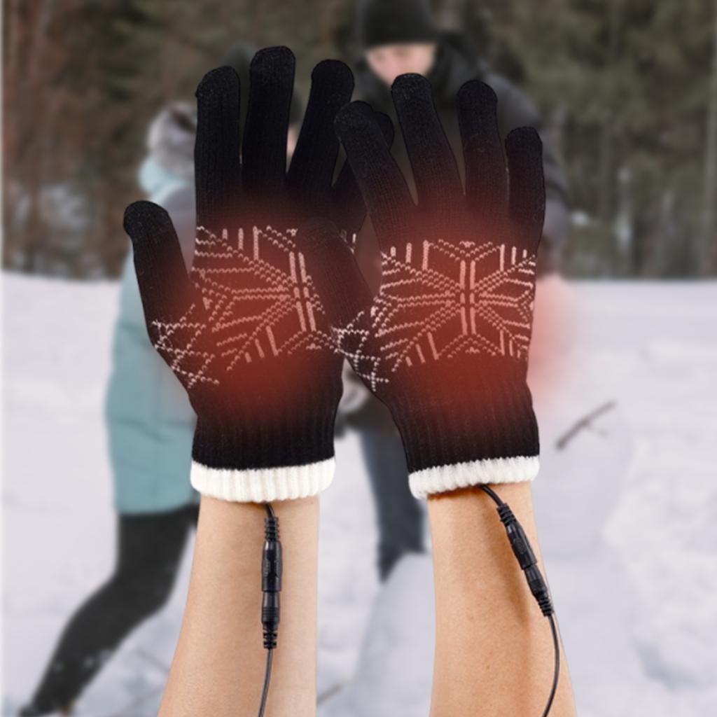 USB Electric Heated Gloves Windproof Motorcycle Thermal Gloves Wear Resist Soft Heating Gloves for Outdoor Camping Hiking
