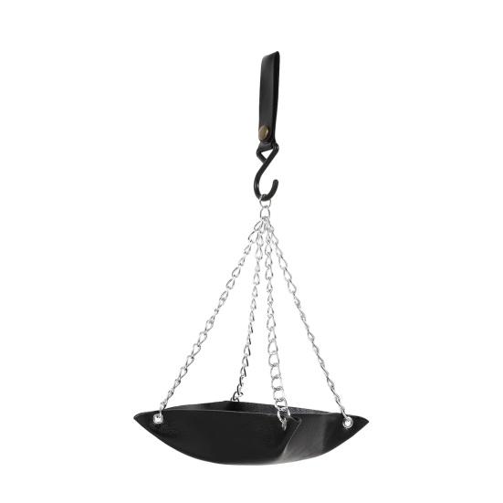 Hanging Bird Feeder Outdoor Hummingbird Feeders Faux Leather Feeding Tray Metal Mesh Attracting Wild Birds Square Platform