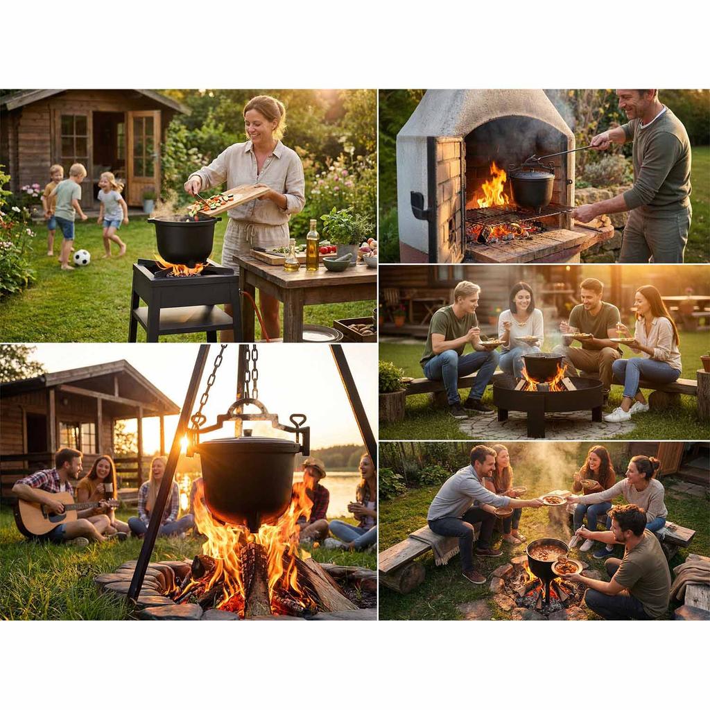 Gusseisenkessel Jäger Topf für Braten, Lagerfeuer & Grill 348200